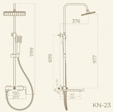 Душевая Система С Верхним Тропическим Душем Knotlor Kn-23 - КОЛОРЛОН ВТД Новосибирск