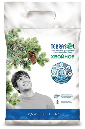 Хвойное Удобрение минеральное сухое TerraSol® тукосмесь с микроэлементами, гран 2,5кг. - КОЛОРЛОН ВТД Новосибирск