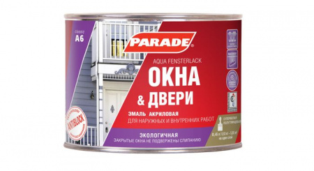 Эмаль PARADE А6 Окна & Двери полуглянц. 0,45л Россия - КОЛОРЛОН ВТД Новосибирск