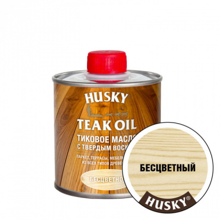 HUSKY Тиковое масло с твердым воском Бесцветное (0,25л; 6шт) - КОЛОРЛОН ВТД Новосибирск