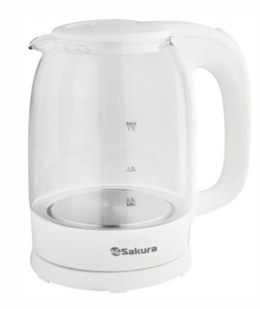 SAKURA Чайник электр SA-2740W (1.7) стекл подсв - КОЛОРЛОН ВТД Новосибирск