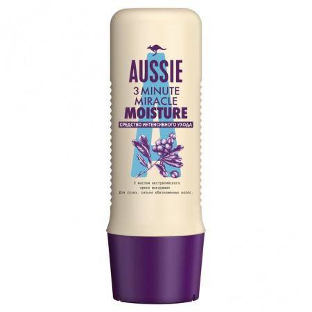 AUSSIE Средство интенсивного ухода 3 Minute Miracle Moisture 250мл - КОЛОРЛОН ВТД Новосибирск