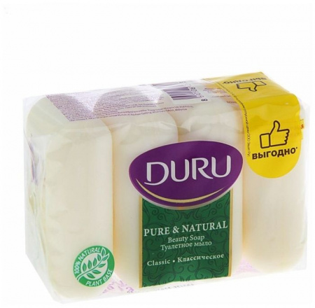 Duru PURE&NAT мыло "Классика" (э/пак) 4*85г - КОЛОРЛОН ВТД Новосибирск