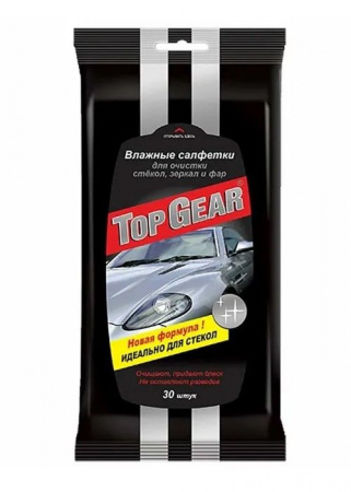 TOP GEAR Салфетки для стекол, зеркал, фар 30шт - КОЛОРЛОН ВТД Новосибирск