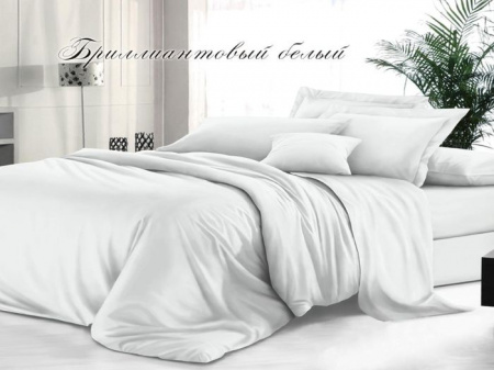 КПБ "Евростандарт" "Sateen De Luxe", сатин гладкокрашеный, Бриллиантовый белый - КОЛОРЛОН ВТД Новосибирск