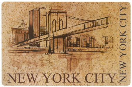 Салфетка индивидуальная 44х28.5 см "New York" с пробковой подложкой - КОЛОРЛОН ВТД Новосибирск