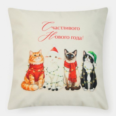 Подушка декоративная СГ Этель "Cute friends" 40×40 см, велюр - КОЛОРЛОН ВТД Новосибирск