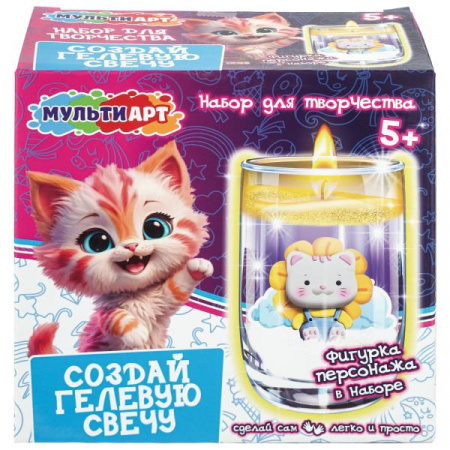 414354 Гелевая свеча сделай сам котик MultiArt в кор.40шт - КОЛОРЛОН ВТД Новосибирск