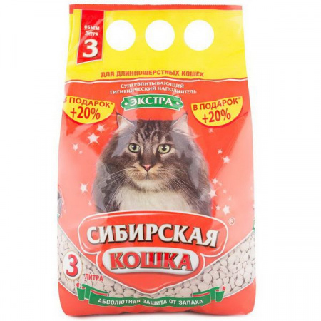 СИБИРСКАЯ КОШКА наполн. 3л ЭКСТРА(д/длиннош) - КОЛОРЛОН ВТД Новосибирск