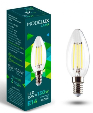 15W MODELUX ML2853- С35-15W-Е14-4500 clear - КОЛОРЛОН ВТД Новосибирск