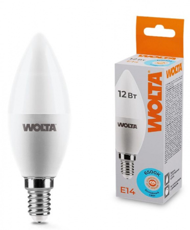 ***12W WOLTA 25WC12E14 "Свеча" C37 12Вт 1050лм 6500К Е14 - КОЛОРЛОН ВТД Новосибирск