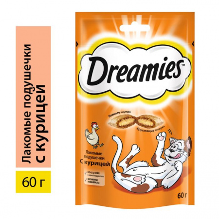 60Г ЛАКОМСТВА DREAMIES ДЛЯ КОШЕК С КУРИЦЕЙ  443582 - КОЛОРЛОН ВТД Новосибирск
