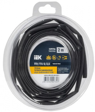 Трубка ТУТ нг-LS 5/2,5 черная (2м) IEK - КОЛОРЛОН ВТД Новосибирск