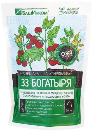33 Богатыря гранулированный -   0,8 кг  12 шт - КОЛОРЛОН ВТД Новосибирск