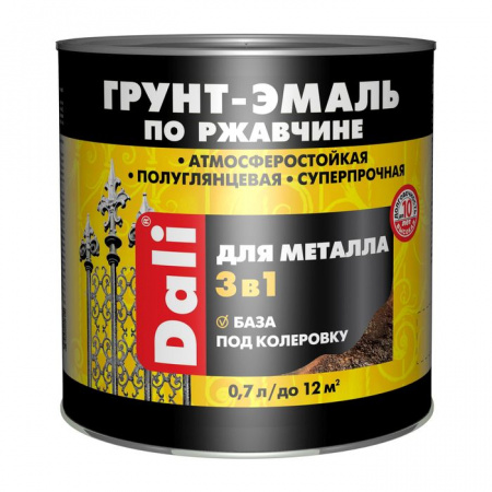 ГРУНТ - ЭМАЛЬ по ржавчине "DALI" гладкая 0,7 л - База А - КОЛОРЛОН ВТД Новосибирск