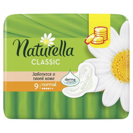 NATURELLA Classic Женские гигиенические прокладки ароматиз с крылышками Camomail Normal 9шт - КОЛОРЛОН ВТД Новосибирск