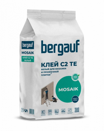 Bergauf Mosaik 5 кг Клей белый для мозаики и прозрачной плитки - КОЛОРЛОН ВТД Новосибирск