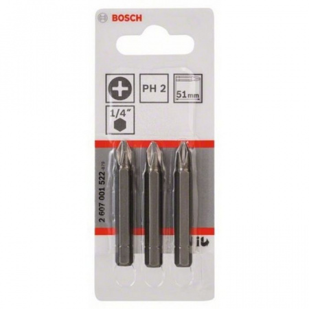BOSCH Биты Ph2  51мм, XH 3шт 2607001522 - КОЛОРЛОН ВТД Новосибирск