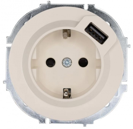 743-9088-181 OSEN  Розетка с/з + USB разъем слоновая кость - КОЛОРЛОН ВТД Новосибирск