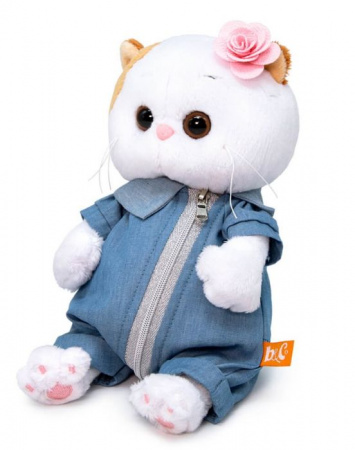 LB-075 Кошка Ли-Ли BABY в джинсовом комбинезоне 20 см - КОЛОРЛОН ВТД Новосибирск