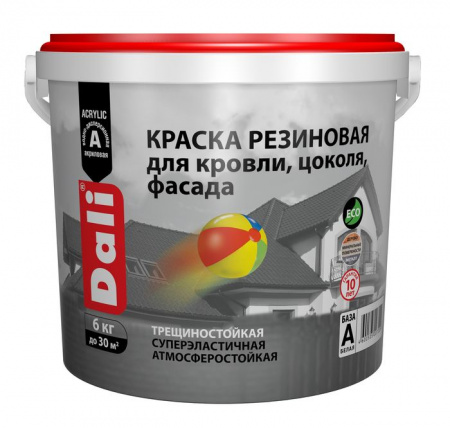 "DALI" краска резиновая для кровли, цоколя, фасада, слоновая кость RAL 1015 - 6 кг - КОЛОРЛОН ВТД Новосибирск