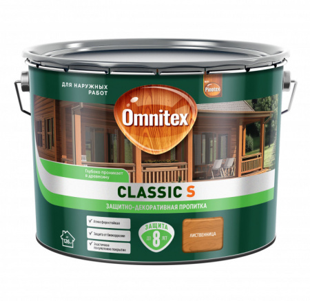 Защитно-декоративная пропитка Omnitex Classic S Лиственница 9л - КОЛОРЛОН ВТД Новосибирск