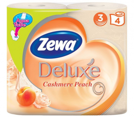 Zewa Deluxe Персик (4шт)  3 слоя Туалетная бумага - КОЛОРЛОН ВТД Новосибирск