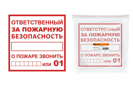 Знак "Ответственный за пожарную безопасность" 200х200мм TDM SQ0817-0070 - КОЛОРЛОН ВТД Новосибирск