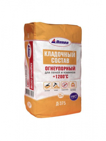 Кладочный состав для печей и каминов "+1200" "Диола-375" 5кг/пакет - КОЛОРЛОН ВТД Новосибирск